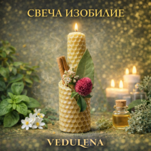 Свеча "Изобилие" - набор с ритуалом на привлечение достатка