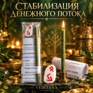 «Стабилизация денежного потока» — свеча и рунический амулет